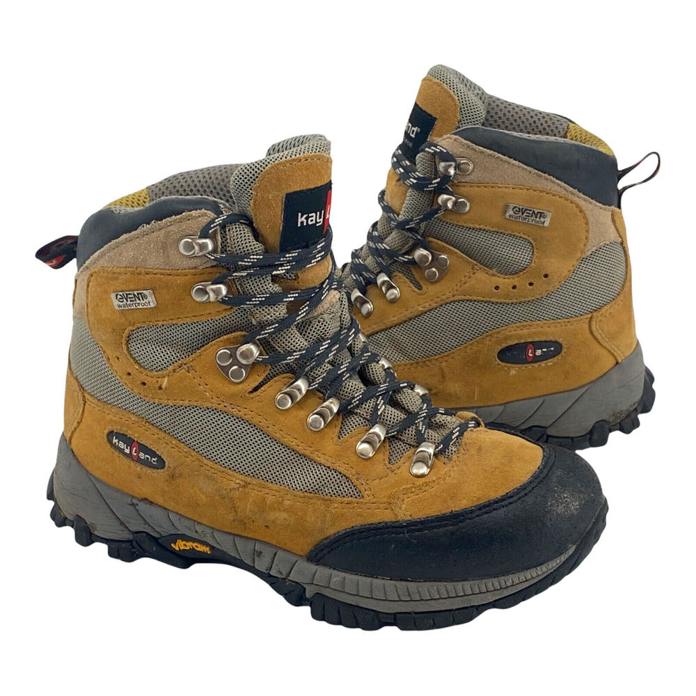 Kayland Light Contact Hiking Boots Mens US 6 eVent Vibram Waterproof Brown Gorp